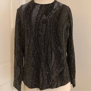 Laura Ashley Black Silver Glitter Cardigan & Tank Top Twin Set Medium Petite